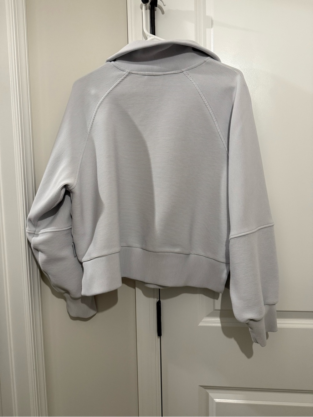 Varley Women’s Pale Gray Ribbed Half-Zip Sweater - Picture 4 of 4